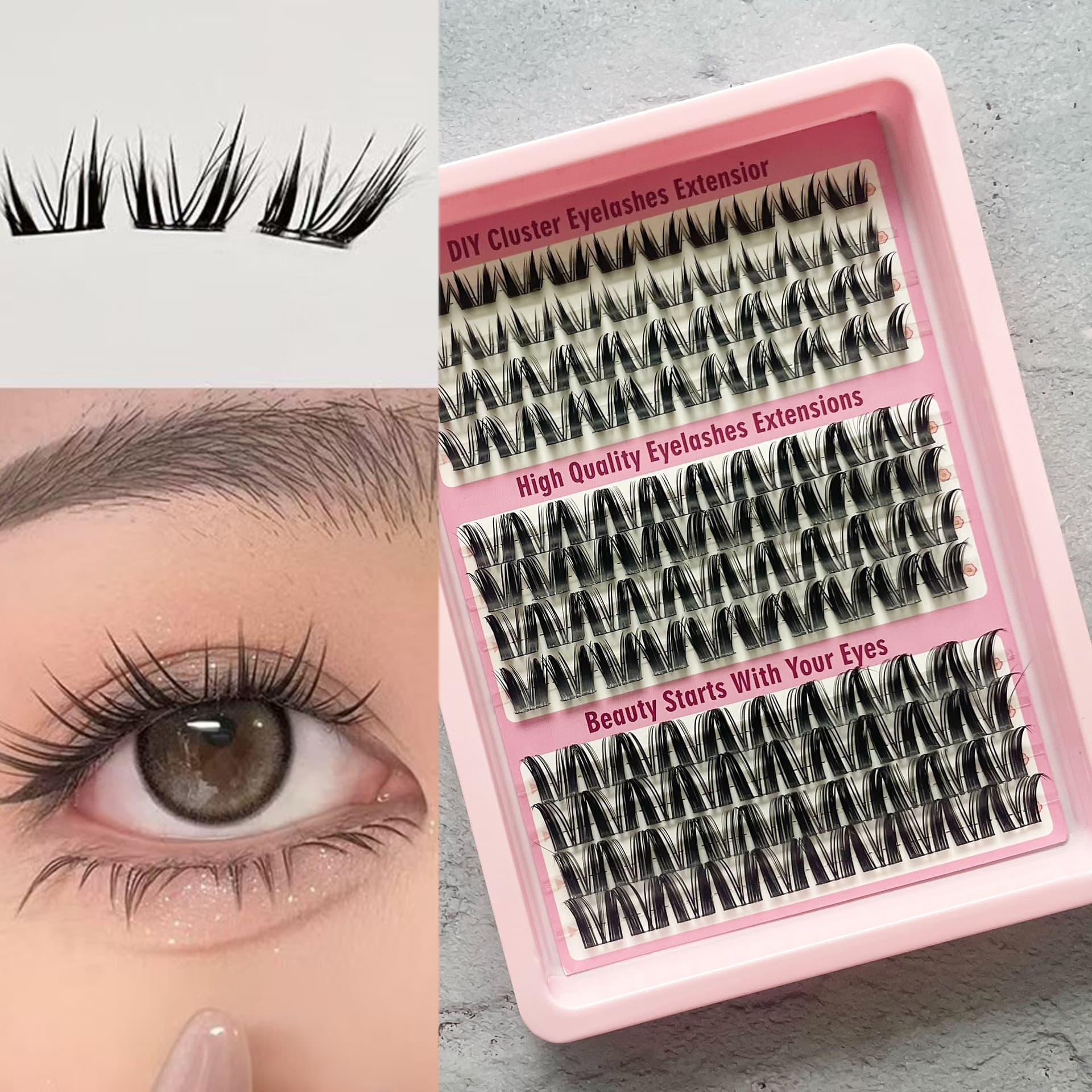 Cross-border False Eyelashes Comic Style Blooming Lashes Fluffy 3D Natural Look Lashes Amazon DIY for Export