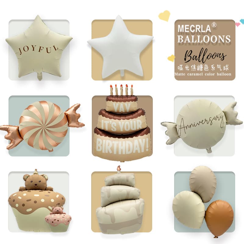 MECRLA matte pure white five-pointed star birthday cake candy anniversary Halloween Christmas five-pointed star aluminum film gas