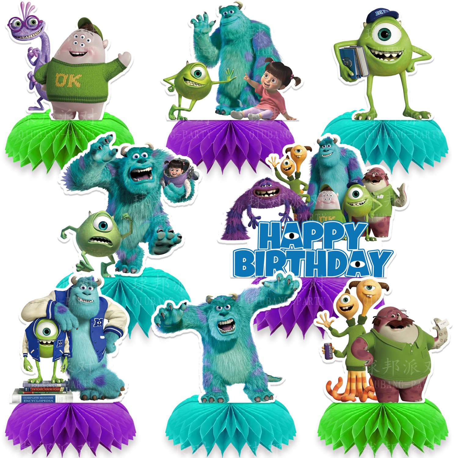 Monsters University Party Decorations Monsters Power Company Honeycomb Ornaments Monsters at Work Company Honeycomb Table