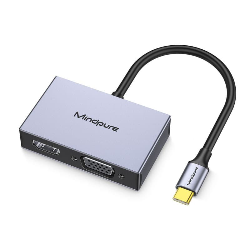 Type-C Docking Station HDMI+VGA Gigabit Ethernet USB Hub U-Disk 4K PD Multi-Port Multi-Function