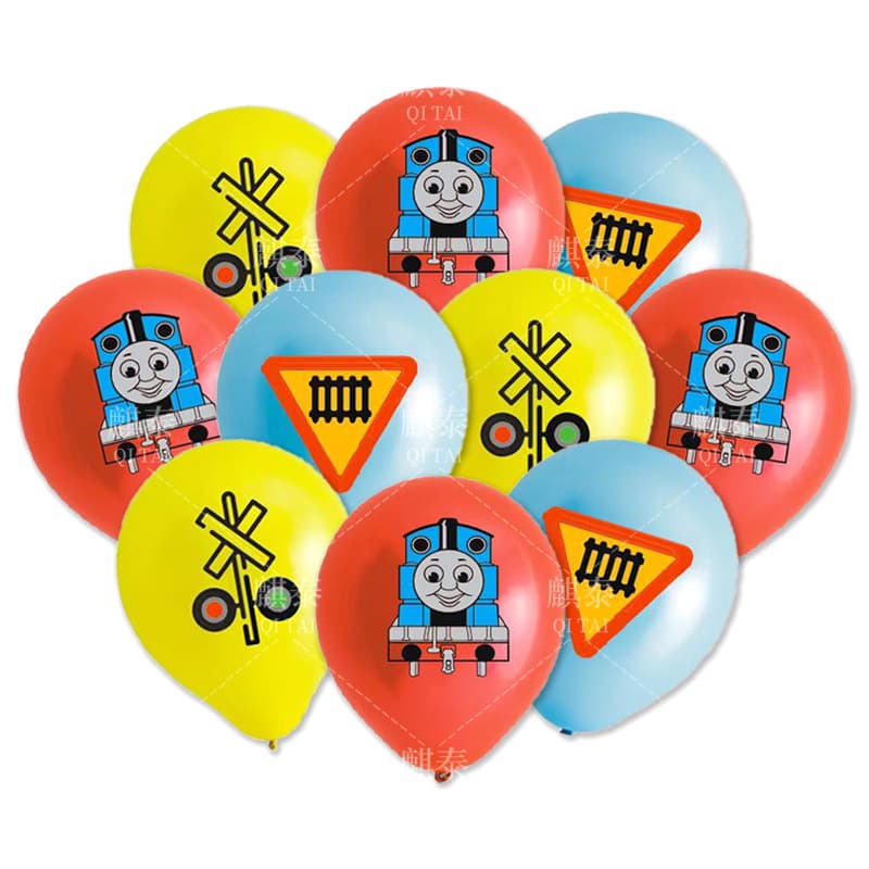 Cross Border Thomas Train Theme Balloon Baby Birthday Party Thomas Train Latex Balloon Set