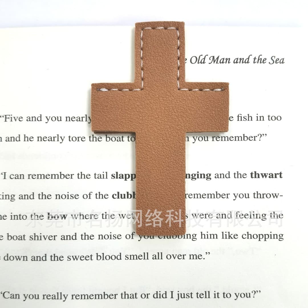New Cross Bookmark Leather Style Mini Portable Gift Bookmark Page Clip Book Corner Protector