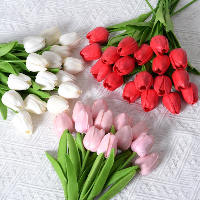 Ins Scandinavian Tulip Artificial Flowers Living Room Dining Table Dried Flower Decoration Bouquet Picnic Pose Photography Props Artificial Flowers