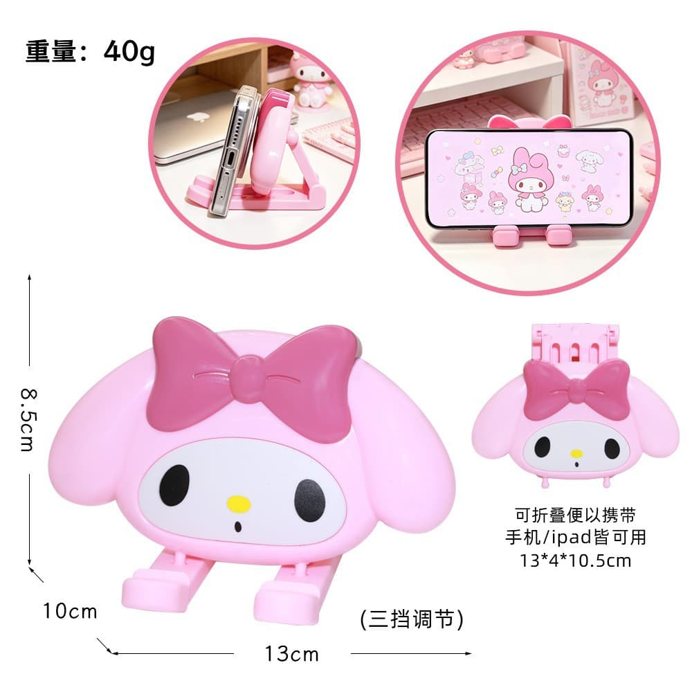 Strawberry Bear Phone Holder Creative Cute Decoration Cartoon Anime Figure Desktop Stand Lazy Tablet Support Stand