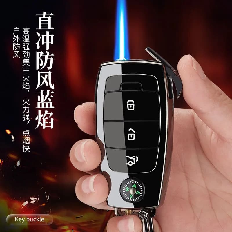 Trendy New Creative Windproof Lighter Simulated Car Key 1:1 Keychain Pendant Lighter for Men