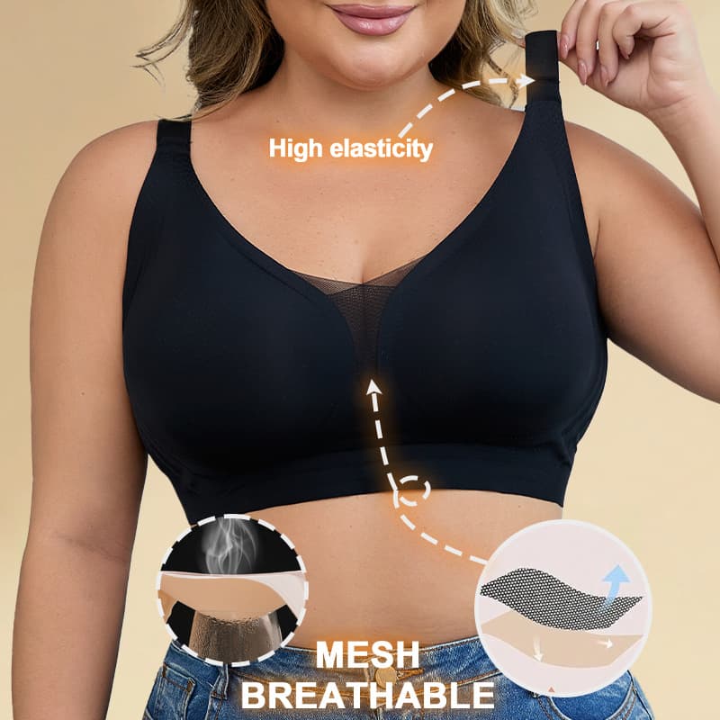 Plus Size Cross-border Women's Bra, Wire-free Semi-fixed Bust, Amazon Export Plus Size Push-up Bra