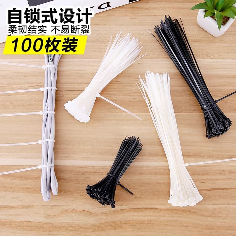 Powerful self-locking nylon cable ties for wire organization and fixed line card bundles for wire management with wire buckles for network cable storage and management