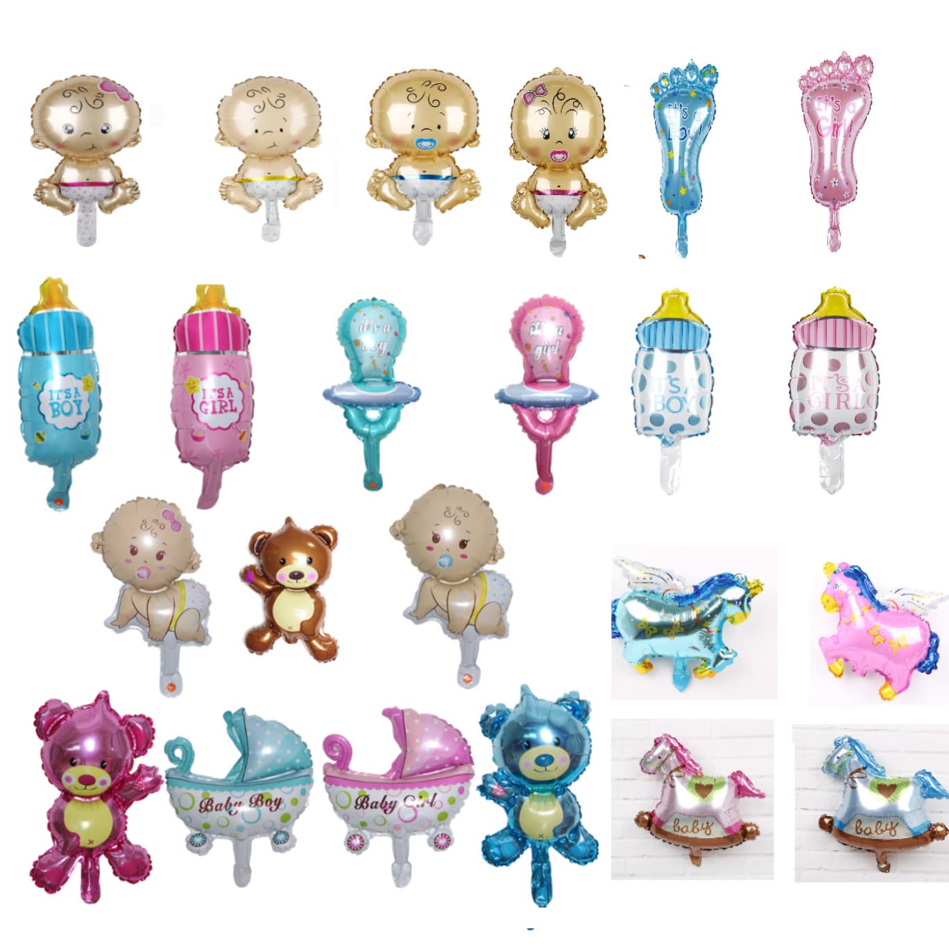 Mini Baby Bottle Aluminum Foil Balloon Small Boy Girl Footprint Baby Full Moon Birthday Baptism Party Decoration Balloon