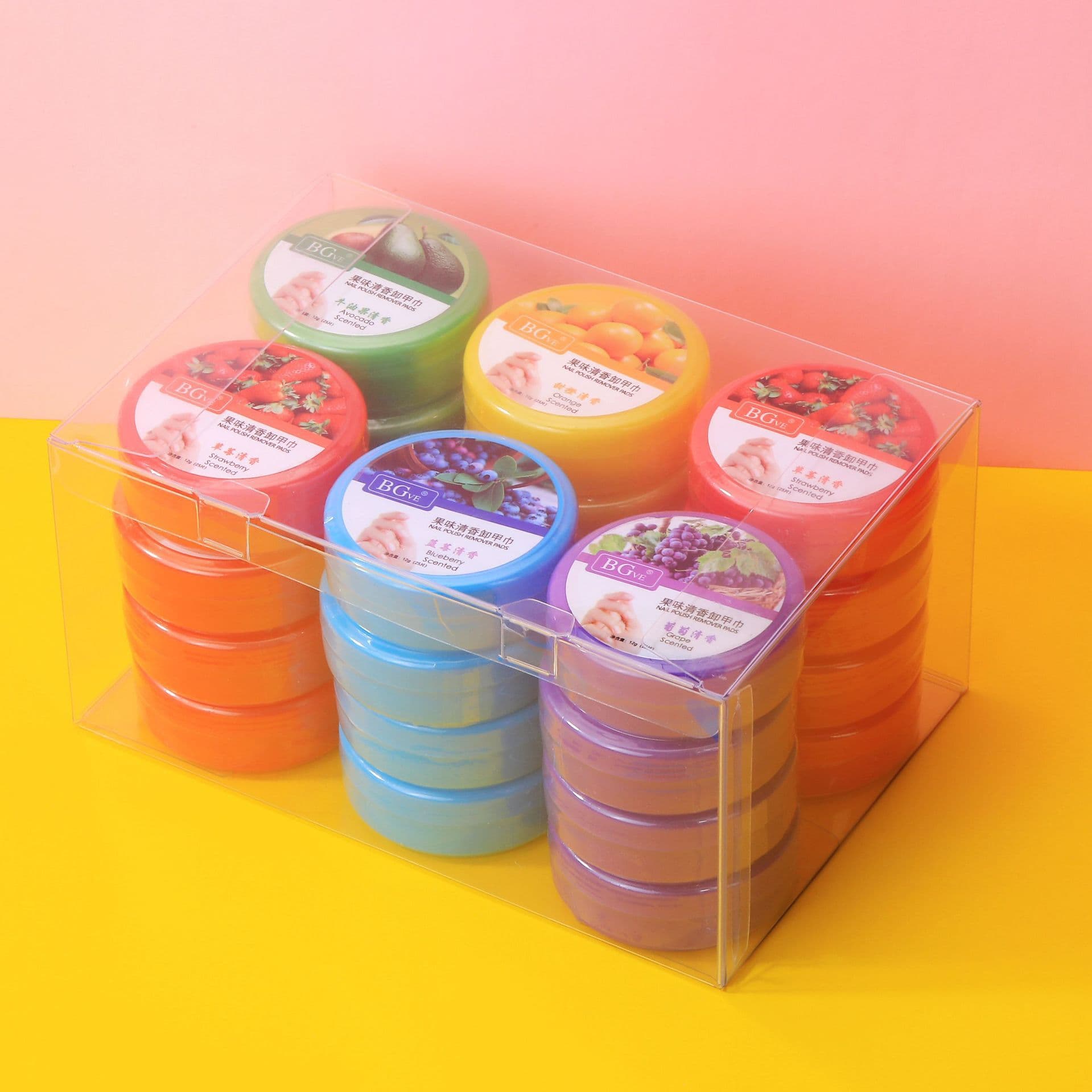 New BGve Nail Polish Remover Wipes Fruit Flavor 32 Sheets Peelable Nail Polish Supplies