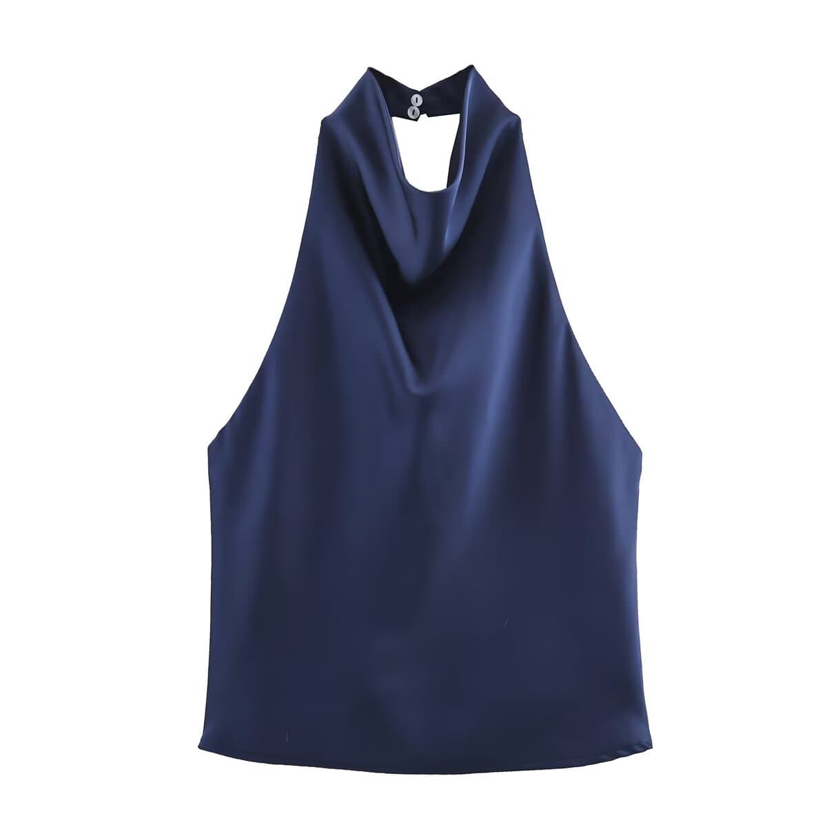 PB&ZA Women's Silk-Touch Backless Halter Top 3203317 2069399 8016399