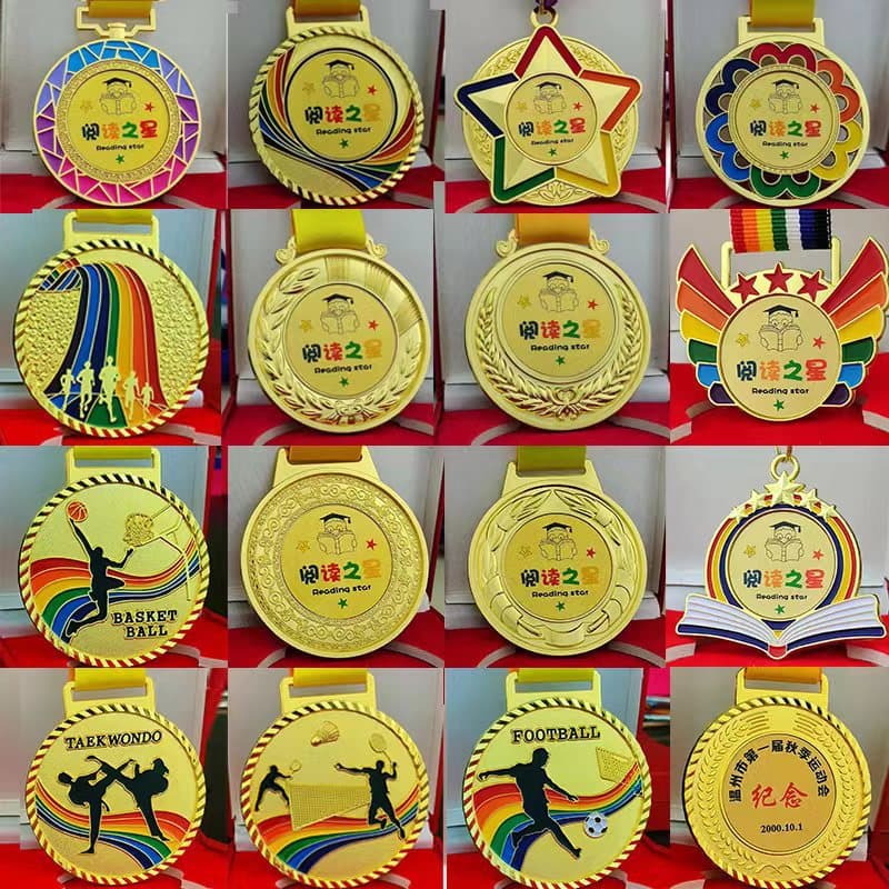 Metal medal production, marathon games medals, kindergarten gold, silver and bronze medals, basketball and football competitions