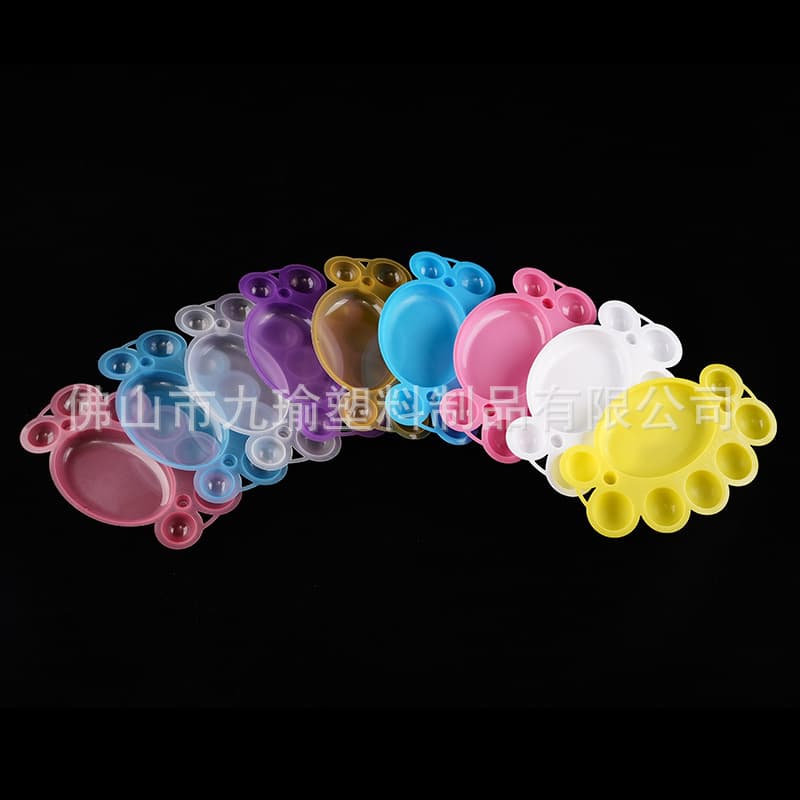 Nail Art Palette Small Feet Paint Palette Color Palette Watercolor Grid Plastic Painting Art Tools