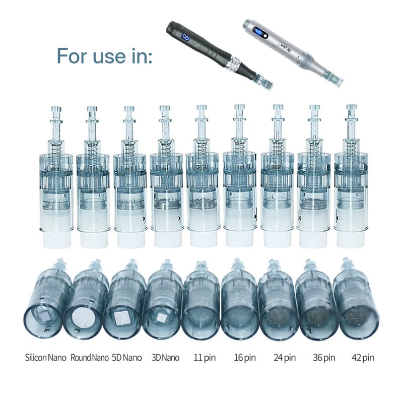 M8 Electric Microneedle Cartridge, Electric Microneedle Pen Needle Consumables, Black Pen Beauty Microneedle Cartridge