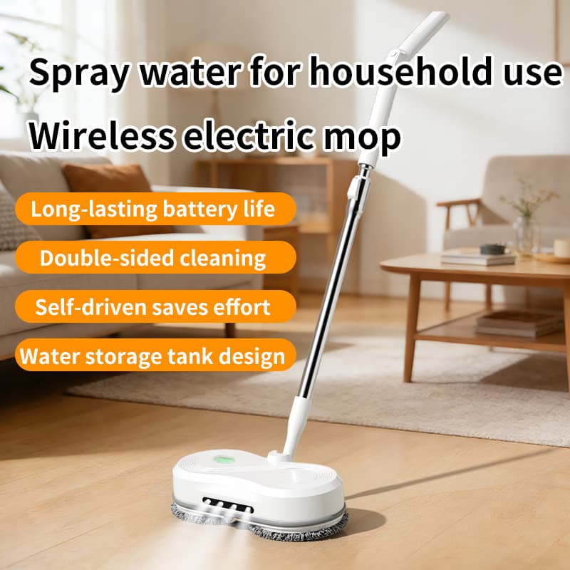 Cross-Border Handheld Electric Mop, Smart Home Automatic Cleaning Floor Mop with Water Spray, Dual-Use for Wet and Dry Cleaning, No-Wash Floor Cleaning Machine