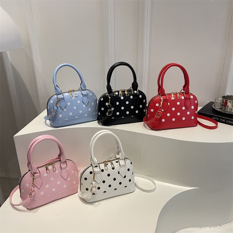 Cross-border Korean version of polka dot shell bag niche polka dot bags portable crossbody light luxury trendy style shoulder bag