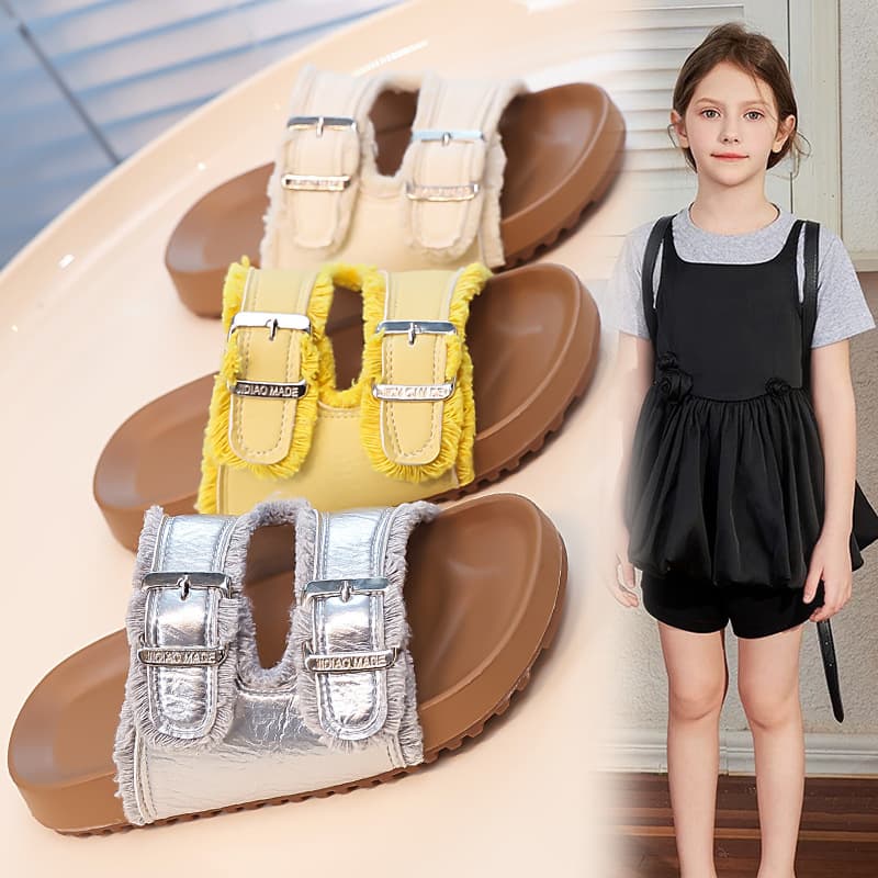 Girls' Sandals 2025 Summer New Children's Slippers Casual Shoes Little Girl Outdoor Comfortable Velcro Shoes