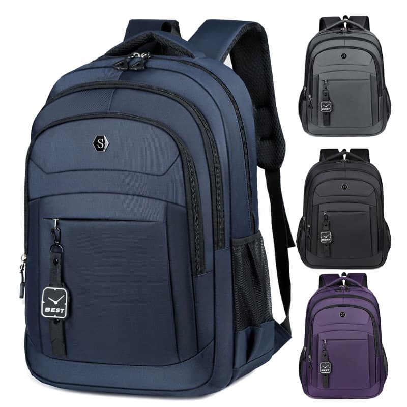 Cross-border Business Casual Men's Backpack Short Trip Multi-pocket Laptop Bag High School College Large Capacity Backpack