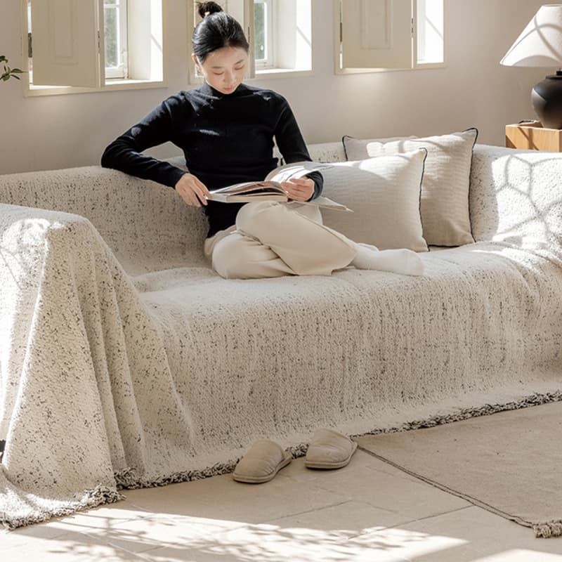 Wide 230 Autumn/Winter Sofa Cover, Fluffy Yarn Sofa Cover, Universal Fit, Premium Feel, Four-Season Sofa Pad, Sofa Cloth
