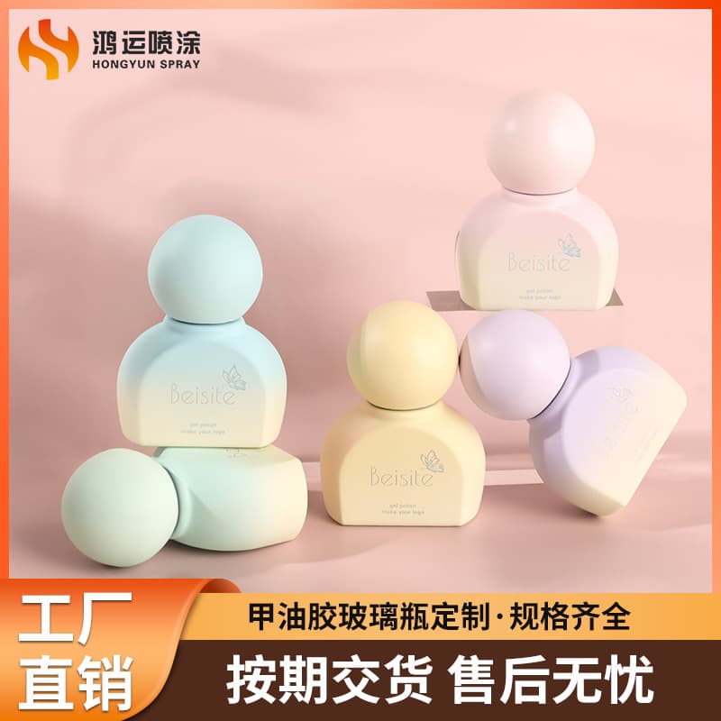 Custom 12ml Gel Polish Bottle Color Gradient Nail Polish Glass Bottle Irregular Nail Polish Material Silk-Screen Logo