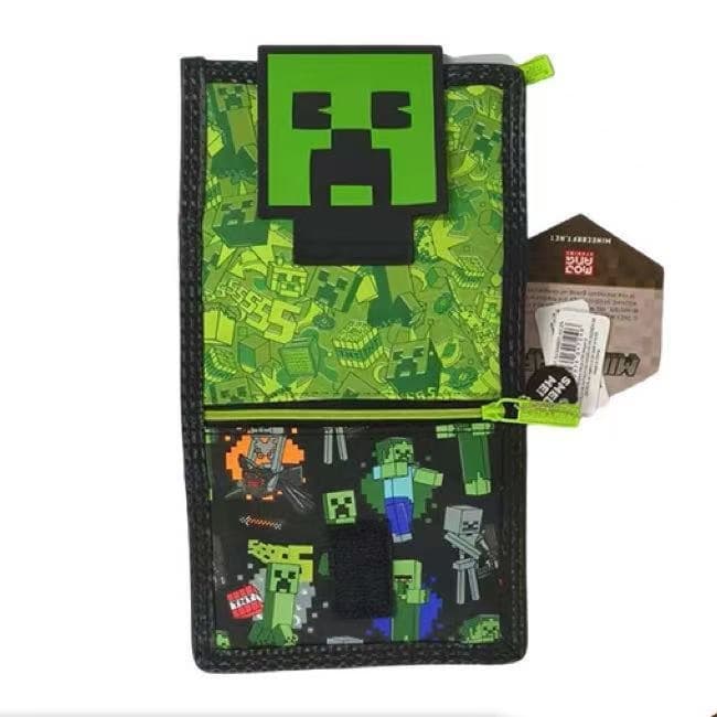 Australian Smiggle Wallet for Kids Student Card Holder, Minecraft Creeper Storage Bag, Gift for Back-to-School