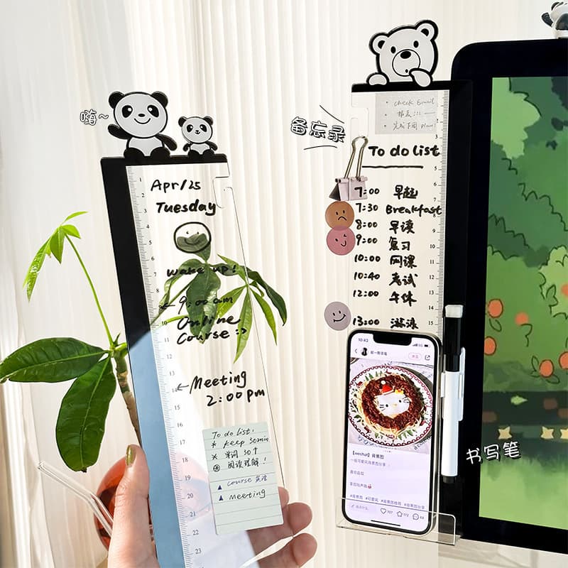 Tangzheng cute transparent computer side message board monitor screen sticky note board office erasable sticky notes