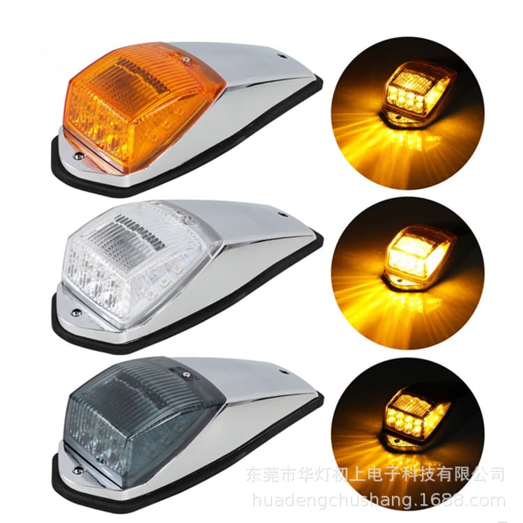 Cross-border Source 12V 24V Amber White Truck Trailer Warning Clearance Cab Roof Light