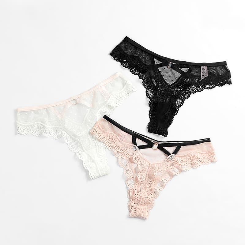 One-Piece Lace Thong T-Pants Seamless Seductive Sexy Plus-Size Women's Underwear with Pure Cotton Crotch Thin Style