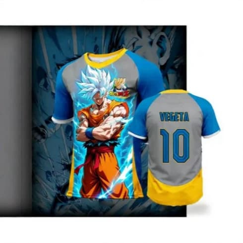 2026 Summer Dragon Ball Goku Self-Extreme Power & Vegeta Theme 3D Printed Breathable T-Shirt for Adults and Children