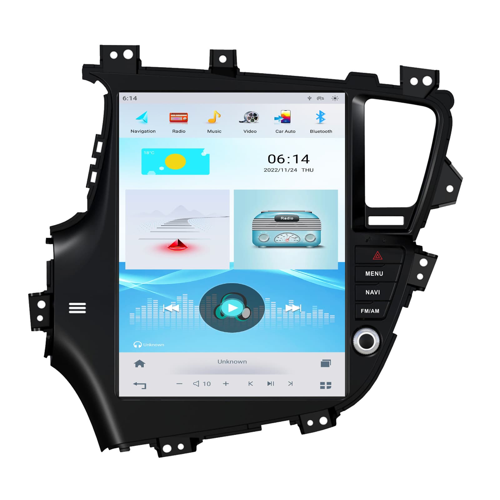 Kia K5 2011- Android Navigation Central Control Large Screen Wireless CarPlay In-Car Navigation All-in-One