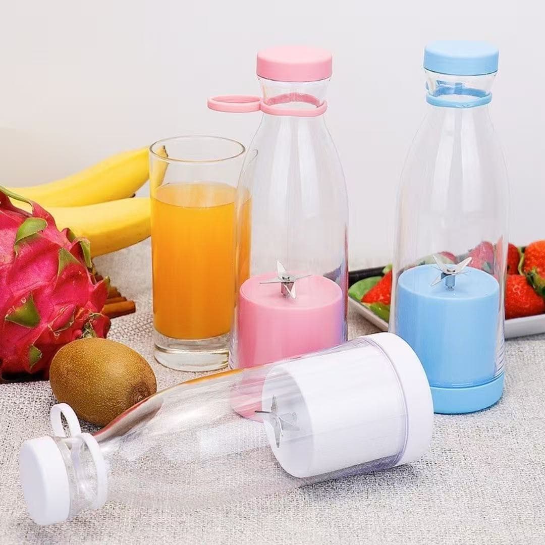 Portable Wine Bottle Juicer Cup Travel Six-Blade Juicer Small Household Electric Juicer with Straw for Fresh Juice