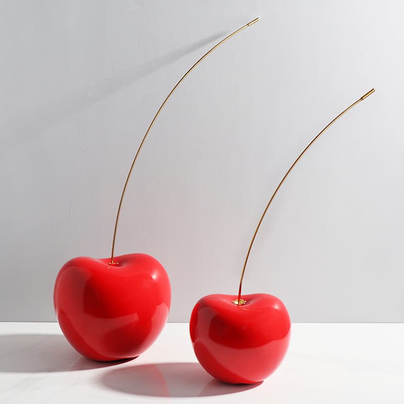 Simple Modern Light Luxury Creative Fruit Cherry Decoration for Showroom, Sales Office, Living Room TV Cabinet, Indoor Ornament