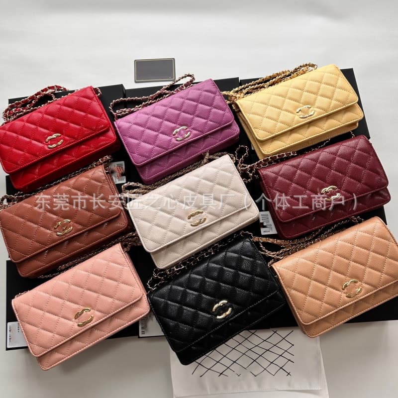 Small Caviar WOC Phone Bag for Women Crossbody 2025 New Genuine Leather Premium Chain Bag Small Crossbody Bag