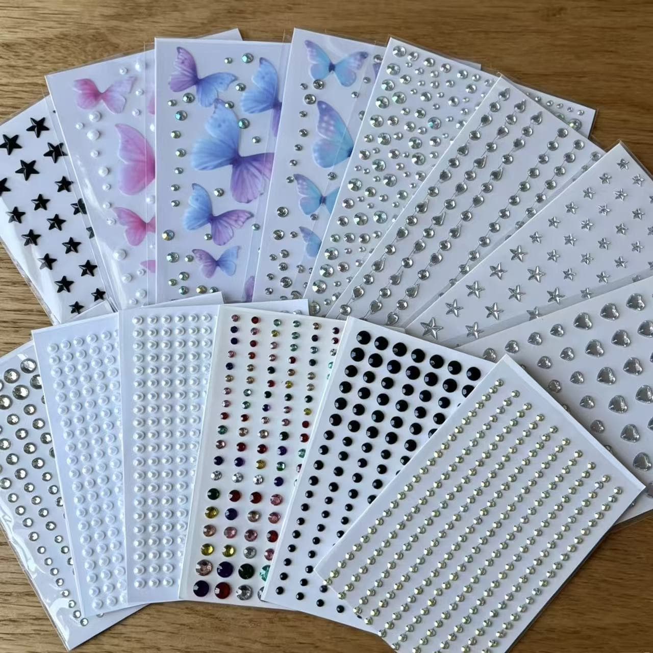 Children's Day Face Rhinestone Makeup Accessories, Concert Music Festival Nose Bridge Makeup Butterfly Diamond Stage Makeup Sparkle Rhinestones