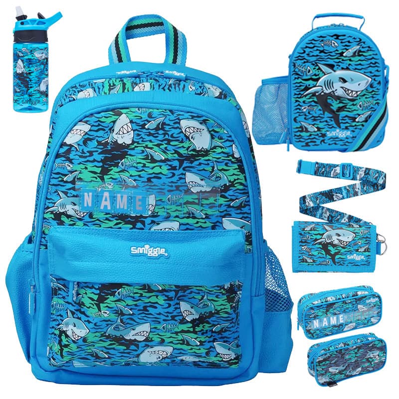 Australian smiggle schoolbag primary school children's backpack girls backpack cartoon shark backpack casual bag