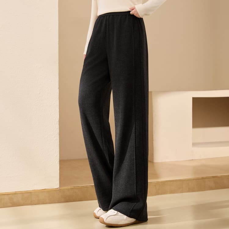 Mop Pants - Droopy Lazy Style Knitted Wide Leg Pants, Xianlixiu Plus Size Women's Winter New Arrival