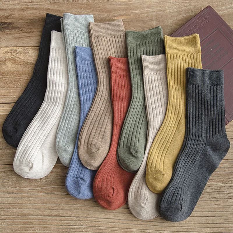 Women's Mid-Calf Socks Anti-Odor Breathable Sweat Absorbent Long JK Style Colorful Cotton Polyester Socks for Autumn Winter