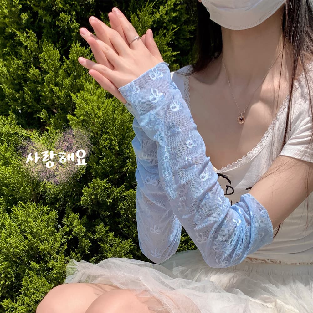Sun Protection Gloves for Women Long Lace Arm Sleeves Thin Summer UV Protection Ice Silk Sleeves Driving Sunscreen Arm Socks