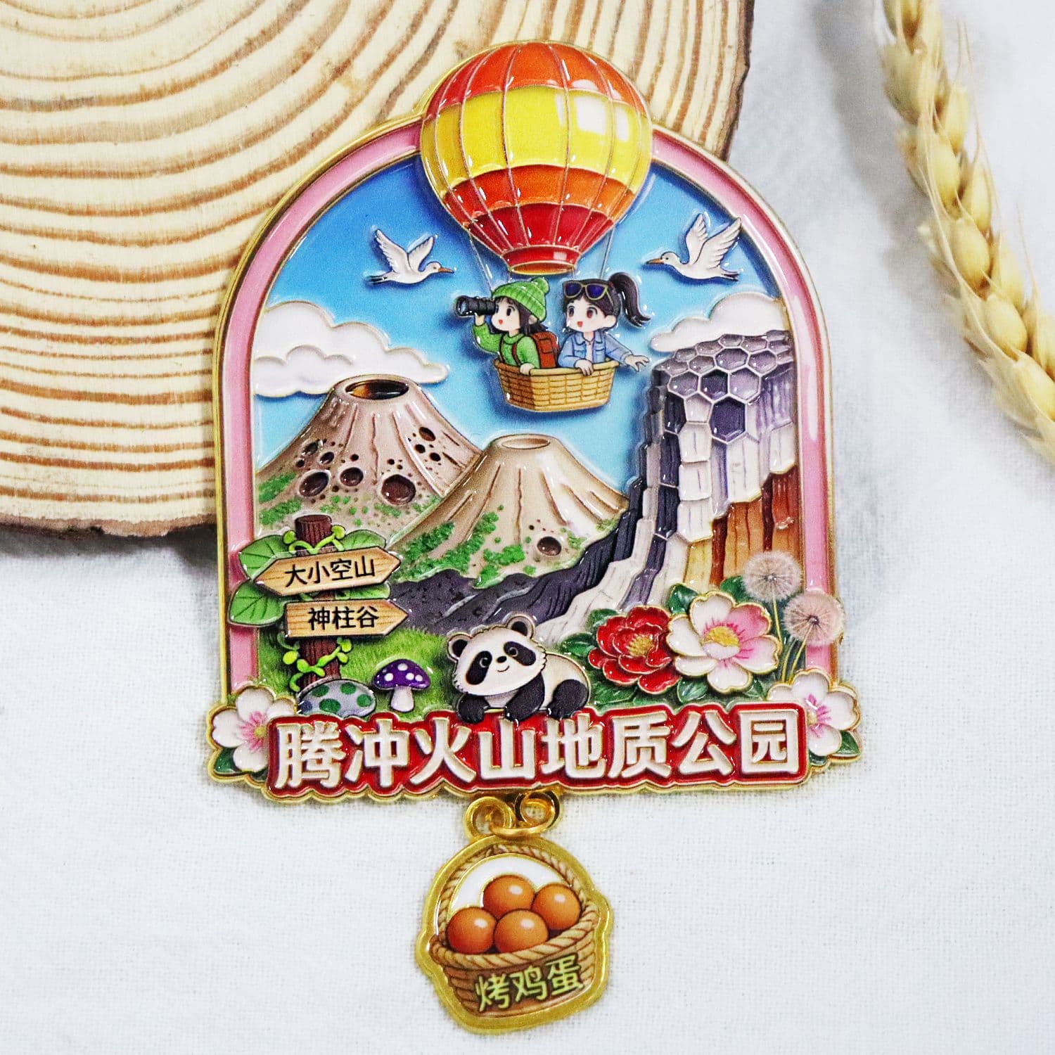 [Yunnan Series] Creative Souvenir Wooden Fridge Magnet Featuring Xishuangbanna Scenic Spots