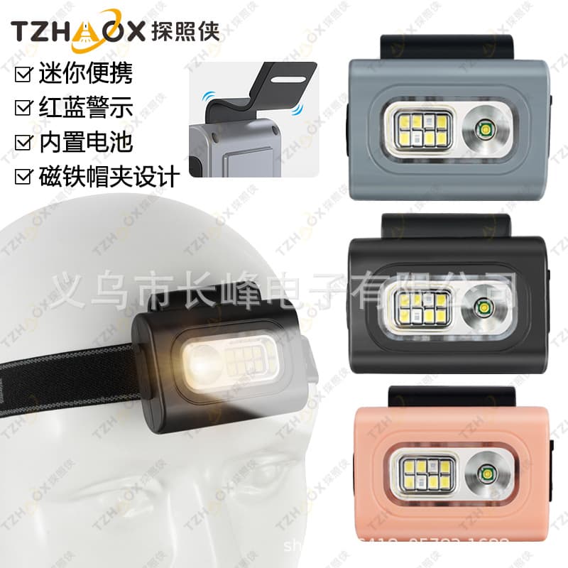 Mini Led Clothes Clip Light Waterproof Magnetic Suction Outdoor Warning Light Red Blue Flash Running Headlamp