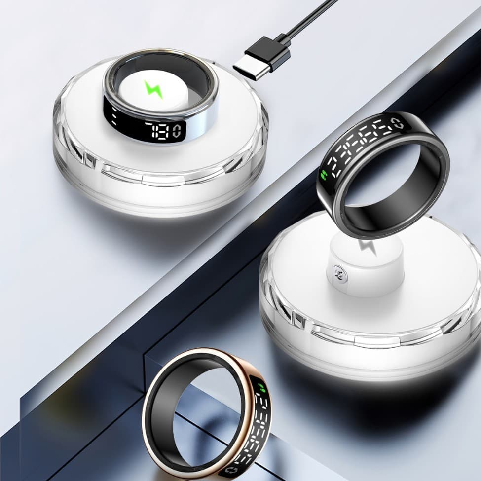 Cross-border Smart Ring with Display Touch Charging Dock Page Turning Photo Taking Smart Ring Heart Rate Blood Oxygen Sleep
