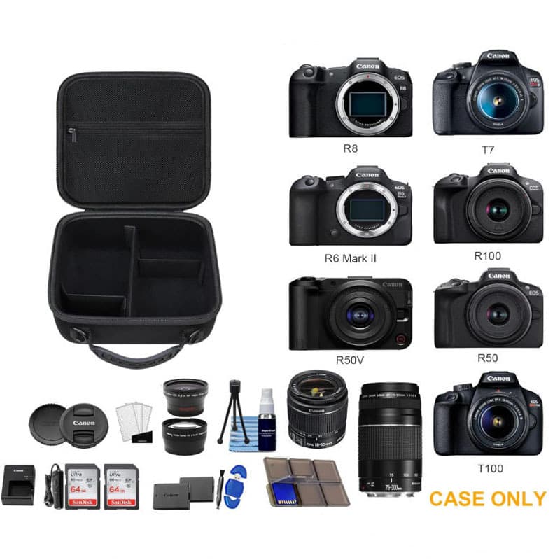Shenzhen Factory Custom Hard EVA Camera Protective Case, Handheld Shockproof EVA Camera Storage Box, Black