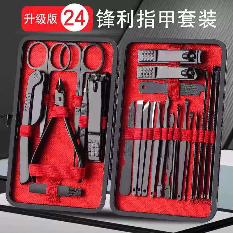 Nail clipper complete set of 24 pieces, nail scissors, nail clippers, ear scoop, dead skin remover, pedicure knife, nail groove household tools