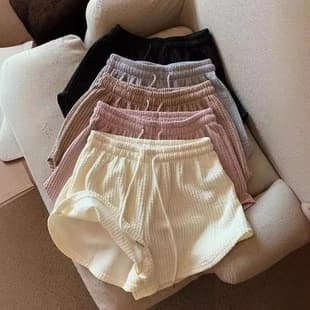 Women's Waffle Shorts, New Summer High-Waist Plus Size Shorts, Fitness Yoga Pants, Loose Casual Pants