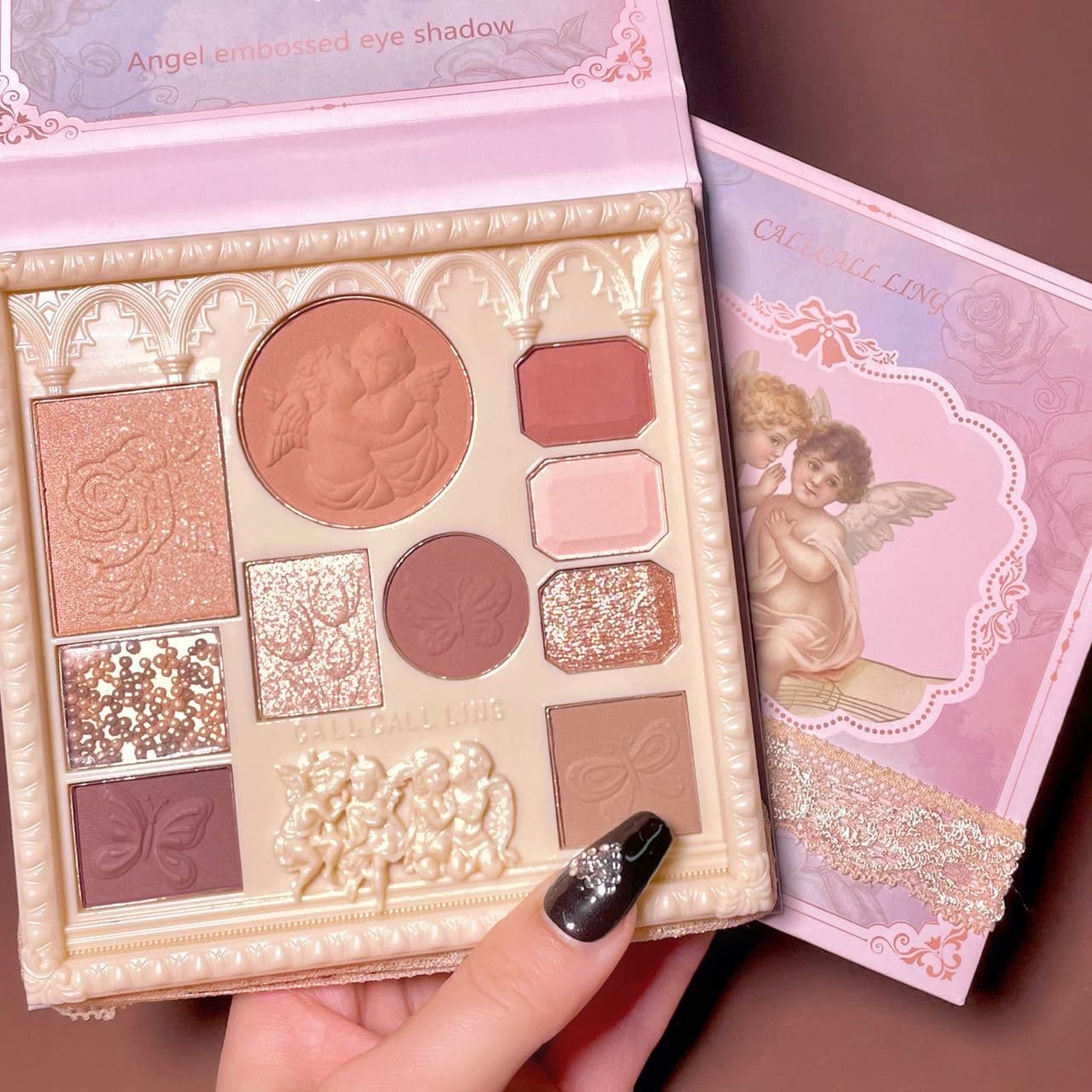 Angel Embossed Eye Shadow Palette Highlighting Shimmer Flat Matte Shades Beauty Makeup Palettes Affordable Chinese Brand