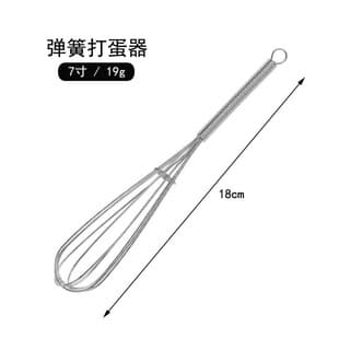 In Stock Stainless Steel 430 Mini Manual Egg Beater, Spring Handle Small Egg Whisk, Cream Whisk