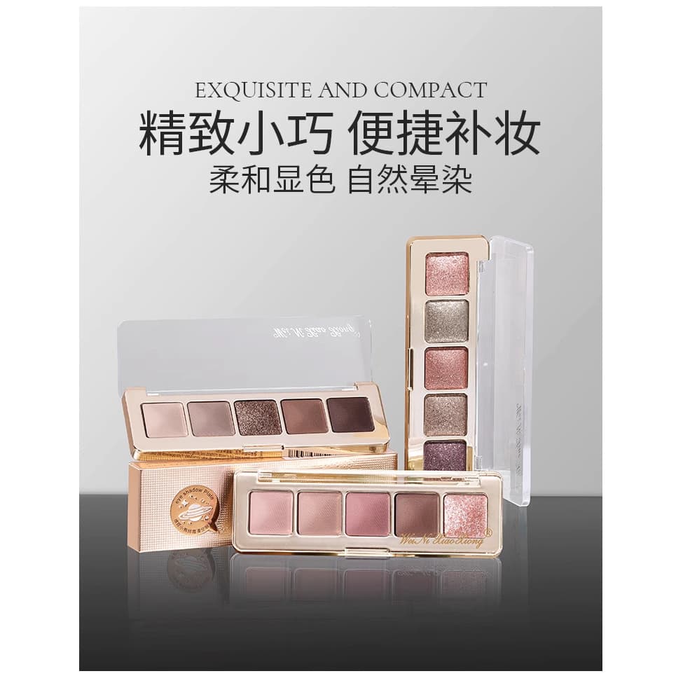 Factory Direct Supply Winnie Bear Rosy Sky 5-Color Eyeshadow Palette Winnie Bear Five-Color Matte Diamond Eyeshadow