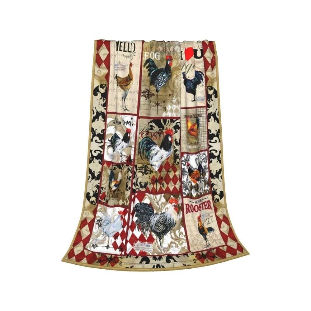 Rooster Wool Blanket Soft Flannel Fleece Lightweight Warm Men Women Sofa Bed Couch Travel Blanket