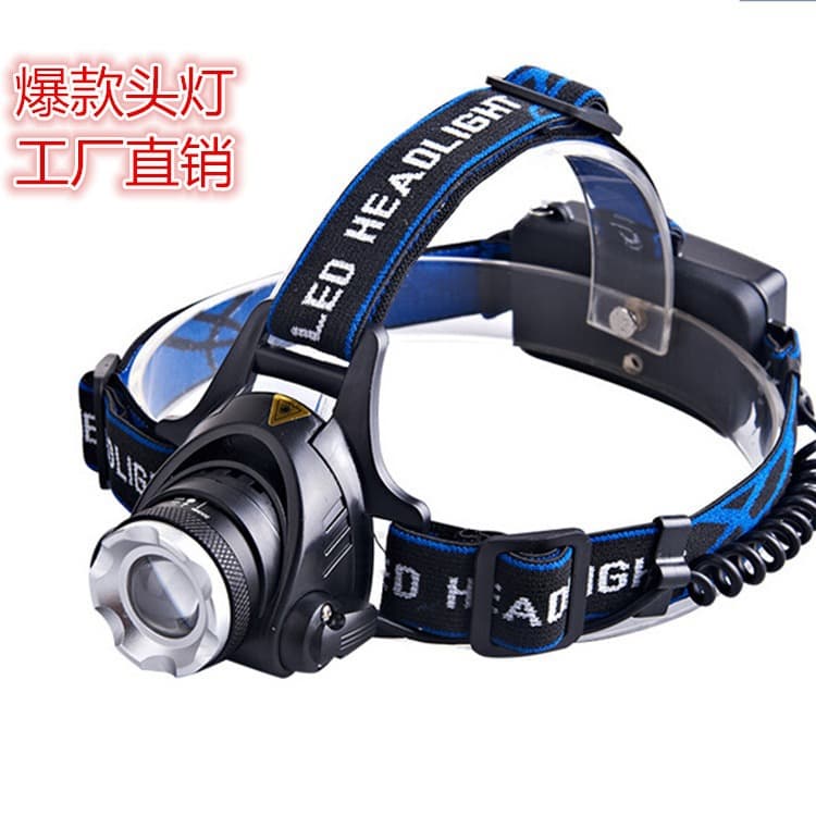 Factory Wholesale T6 XPE Night Fishing LED Headlamp Strong Light Zoomable Rechargeable V9 Fishing Headlight Head-Mounted