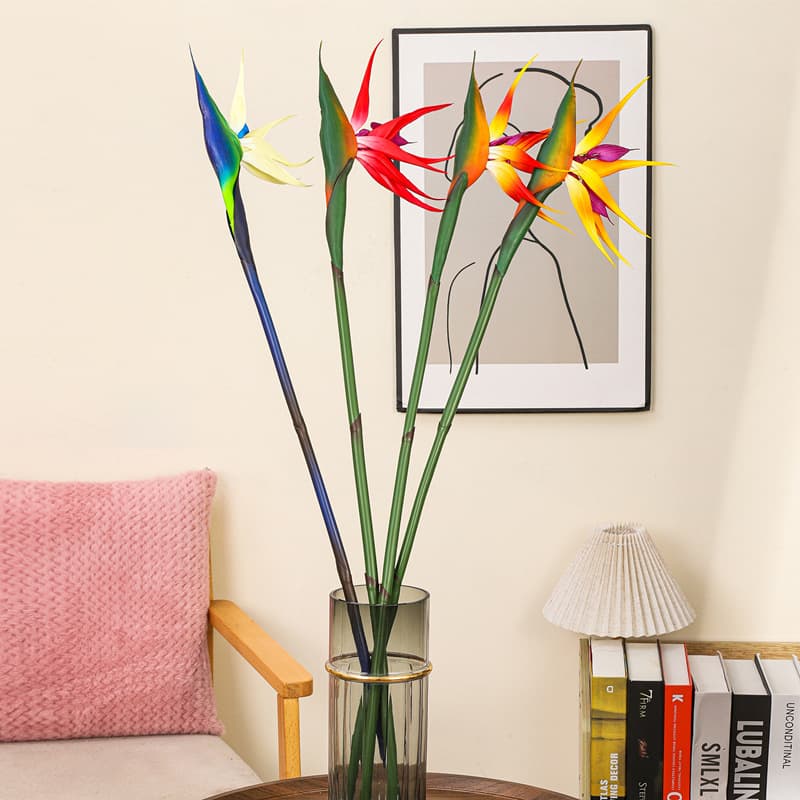 High simulation flower bird of paradise soft rubber feel material hotel living room decoration washable complete size factory direct supply