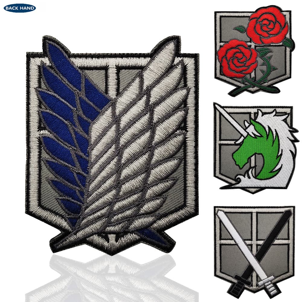 Animation Attack on Titan Survey Corps Armband Wings Foil Sword Horse Embroidered Badge